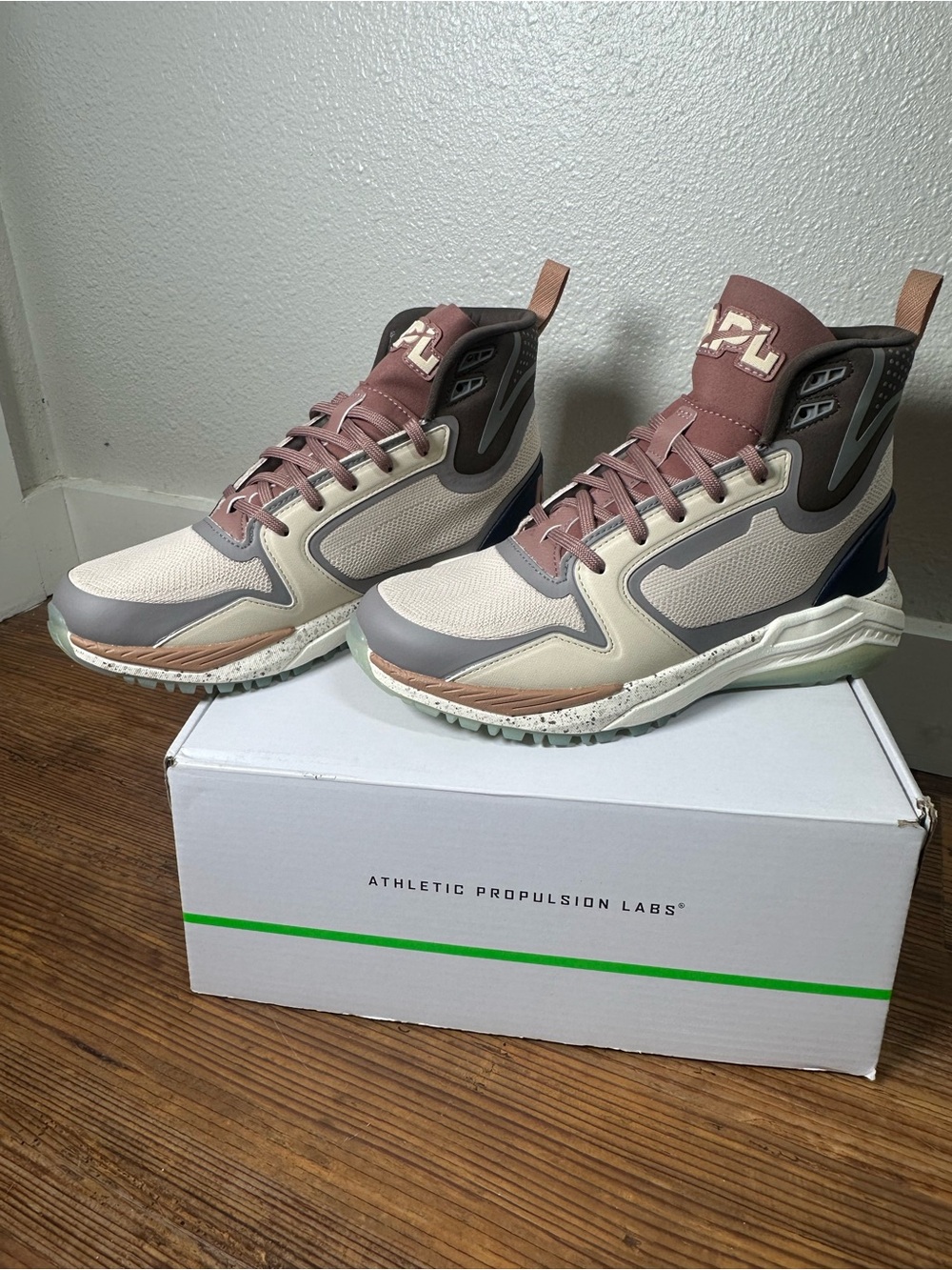 APL Women’s TechLedge High-Top Sneakers in Beige and Mauve